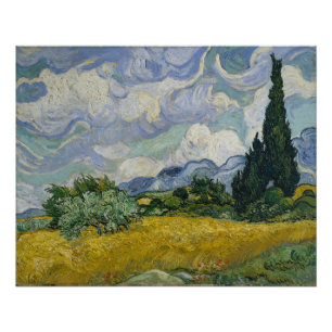 Van Gogh Wheat Field with Cypresses Famous Art Poster