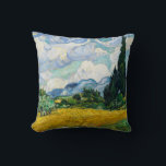 Van Gogh Wheat Field with Cypresses. Impressionism Cushion<br><div class="desc">Van Gogh "Wheat Field with Cypresses" throw pillow.</div>