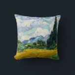 Van Gogh Wheat Field with Cypresses. Impressionism Cushion<br><div class="desc">Van Gogh "Wheat Field with Cypresses" throw pillow.</div>