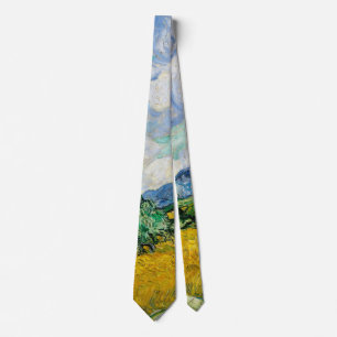 Van Gogh Wheat Field with Cypresses. Impressionism Tie