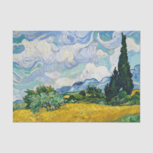 Van Gogh Wheat Field with Cypresses. Impressionism Tissue Paper