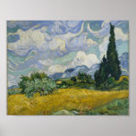 Van Gogh. Wheat Field with Cypresses. Poster<br><div class="desc">Fine art poster,  featuring the work of the great Vincent Van Gogh. This piece was completed in 1889. A fine example of his work.</div>