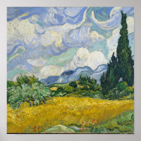 Van Gogh Wheat Field with Cypresses