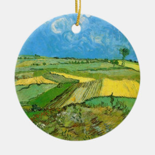 Van Gogh Wheat Fields at Auvers Under Clouded Sky Ceramic Tree Decoration