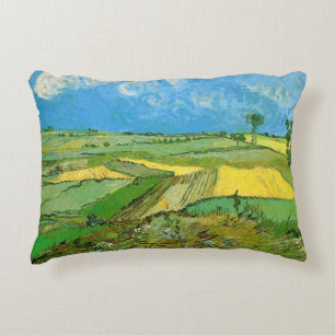 Van Gogh Wheat Fields at Auvers Under Clouded Sky Decorative Cushion