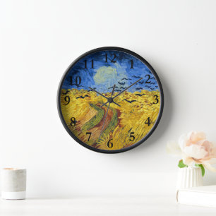Van Gogh Wheat Fields impressionist Painting Clock