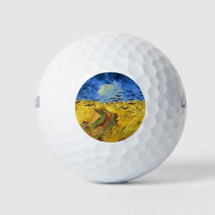 Van Gogh Wheat Fields impressionist Painting Golf Balls