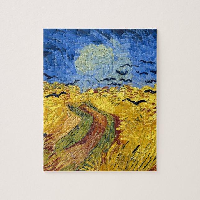 Van Gogh Wheat Fields impressionist Painting Jigsaw Puzzle (Vertical)
