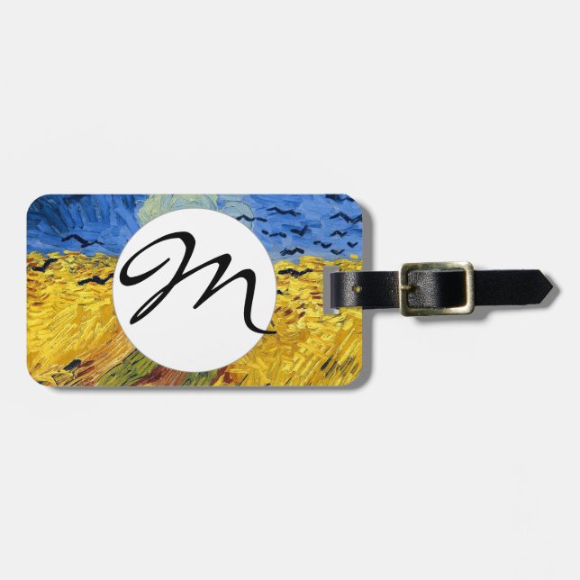 Van Gogh Wheat Fields impressionist Painting Luggage Tag (Front Horizontal)