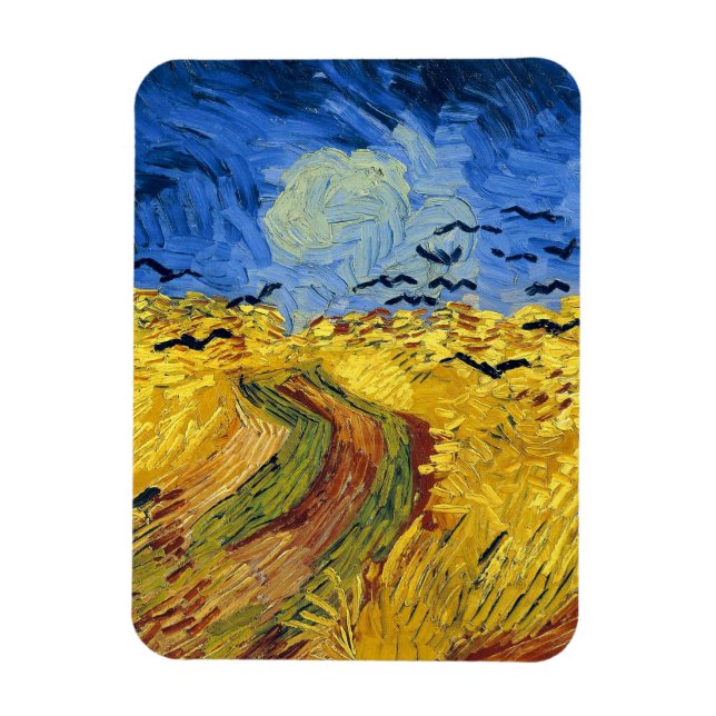 Van Gogh Wheat Fields impressionist Painting Magnet (Vertical)