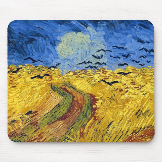 Van Gogh Wheat Fields impressionist Painting Mouse Pad (Front)