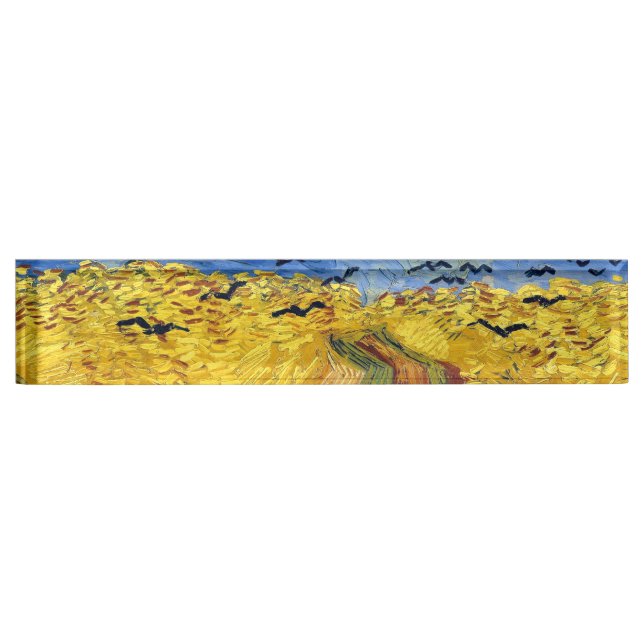 Van Gogh Wheat Fields impressionist Painting Nameplate (Front)