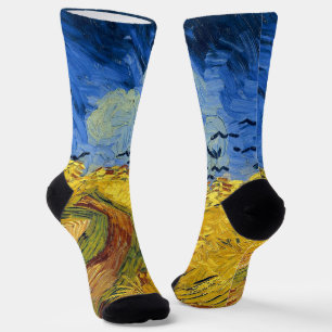 Van Gogh Wheat Fields impressionist Painting Socks
