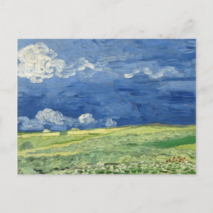 Van Gogh - Wheatfield under thunderclouds painting Postcard