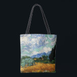 Van Gogh - Wheatfield with Cypress Tree Tote Bag<br><div class="desc">Vincent van Gogh painting,  Wheatfield with Cypress Tree,  tote bag.</div>
