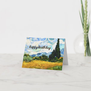 VAN GOGH "Wheatfield with cypresses" Birthday Card