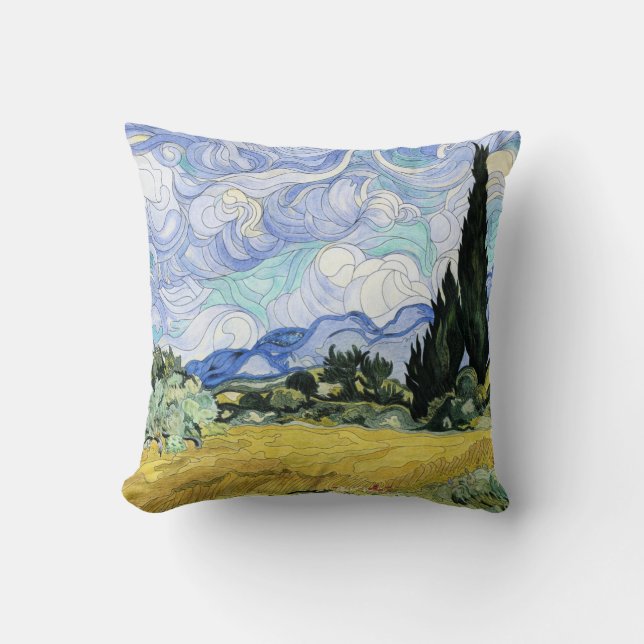 Van Gogh - Wheatfield with cypresses Cushion (Front)