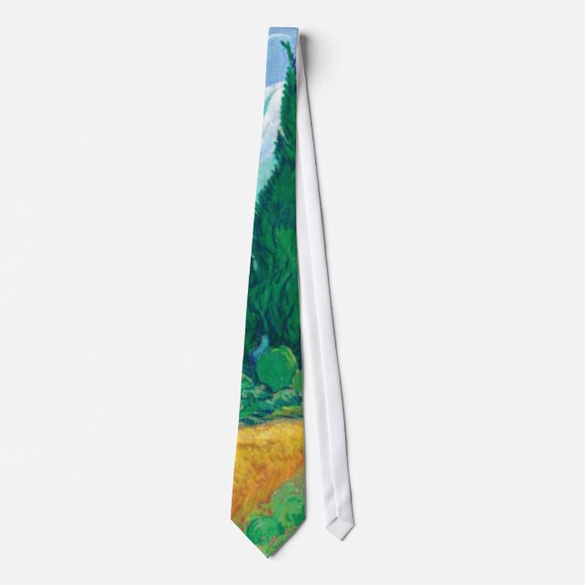 Van Gogh Wheatfield with Cypresses Tie (Front)