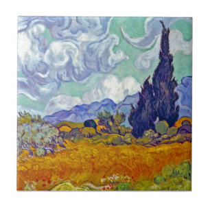 Van Gogh - Wheatfield With Cypresses Tile