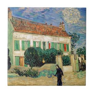 Van Gogh White house night Ceramic Tile
