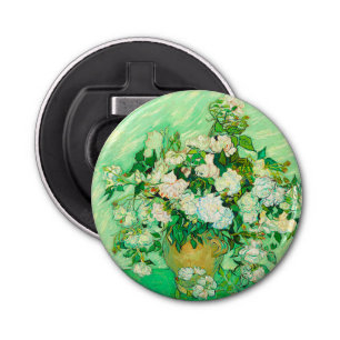 Van Gogh White Roses Bottle Opener