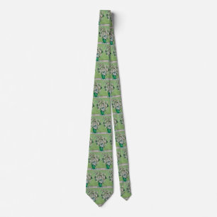 Van Gogh White Roses - Emerald Vase Floral Art Tie