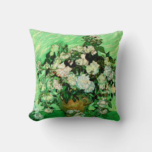 Van Gogh - White Roses, famous painting, Cushion