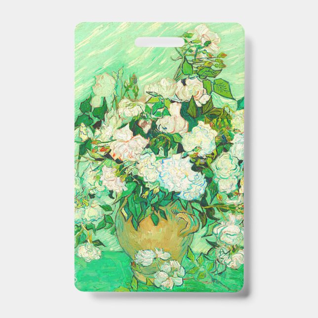 Van Gogh White Roses ID Badge (Front)