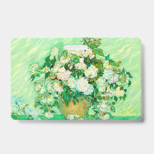 Van Gogh White Roses ID Badge