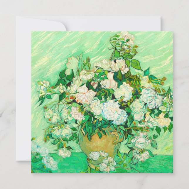 Van Gogh White Roses Invitation (Front)