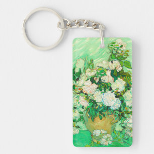 Van Gogh White Roses Key Ring