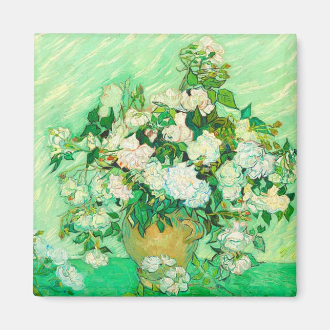 Van Gogh White Roses Magnet (Front)