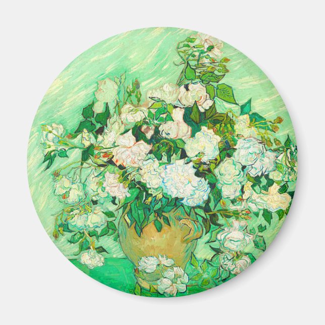 Van Gogh White Roses Magnet (Front)