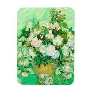 Van Gogh White Roses Magnet