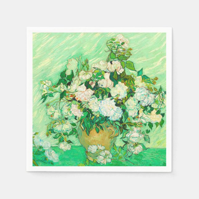 Van Gogh White Roses Napkin (Front)