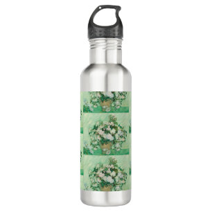 Van Gogh White Roses - Vintage Mint Floral Art 710 Ml Water Bottle