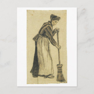 Van Gogh Woman with a Broom Postcard