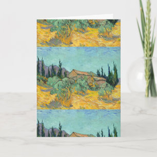 Van Gogh Wooden Sheds Yellow Landscape Art Card