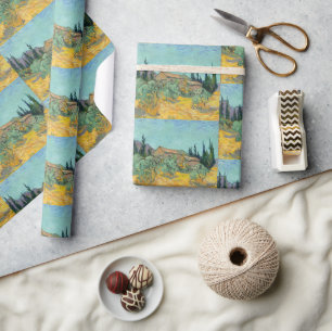 Van Gogh Wooden Sheds Yellow Landscape Art Wrapping Paper