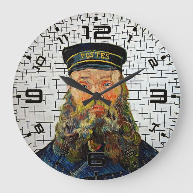 Van Gogh x Mondrian Art Fusion Wall Clock (Front)
