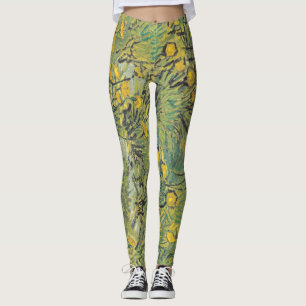 Van Gogh Yellow Meadow - Classic Floral Art Leggings