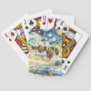 Van Gogh Yellowstone National Park Animal Buffalo Playing Cards