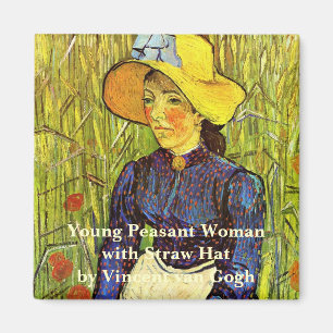 Van Gogh, Young Peasant Woman with Straw Hat Magnet