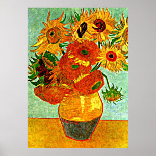 Van Gogh's beloved Sunflowers (12) Poster