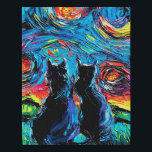 van Goghs Cats |Cat Lover Faux Canvas Print<br><div class="desc">Professional design, rich pictures, bright colours, clear fonts, easy to read. The vivid picture and unique decoration style of hanging flags can well reflect your taste in life.Made of high-quality canvas polyester-cotton material, strong and durable. The picture is clearly printed on the advanced canvas. The top stick and rope have...</div>