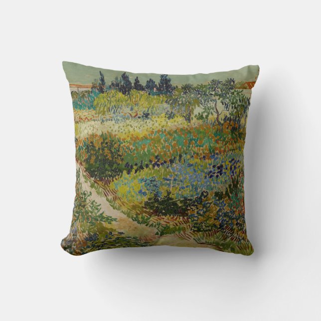 Van Gogh's Classic Painting Garden in Arles Cushion (Front)