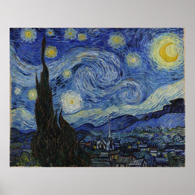 Van Gogh's Classic Painting The Starry Night Poster (Front)