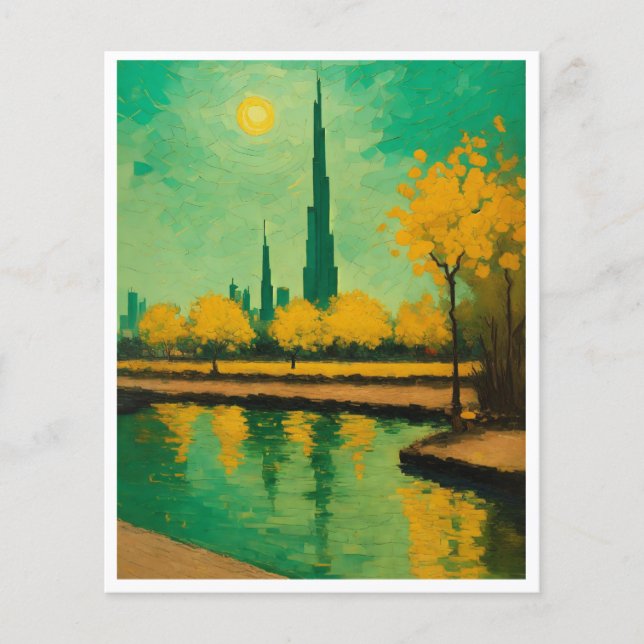 "Van Gogh's Dubai Dreams: Mint Green Abstract" Flyer (Front)