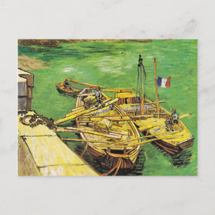Van Gogh's famous painting, Rhone Boats, 1888 Postcard