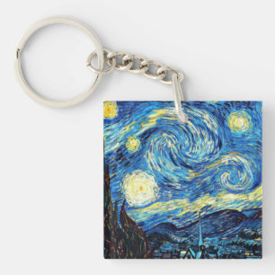 Van Gogh's famous painting, Starry Night Key Ring